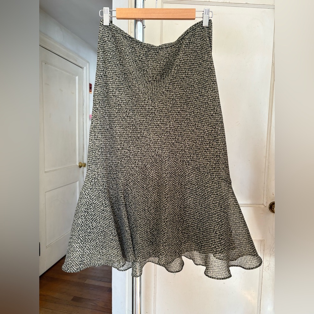 vintage green earth tone y2k vibe flutter skirt
